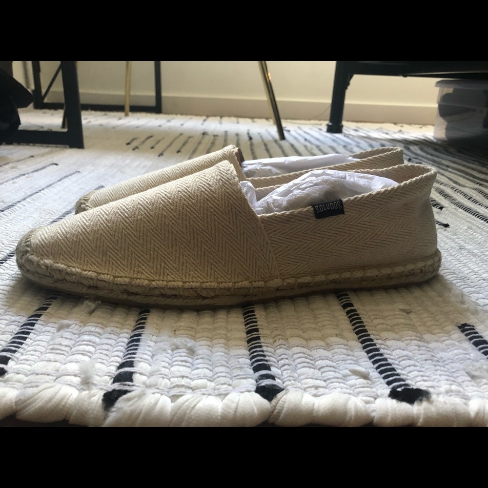 Brand New Soludos Herringbone Ivory Shoes - 10